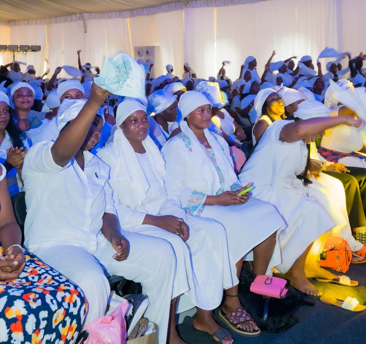 Congregation gathered in worship at White Outreach Movement Ministry